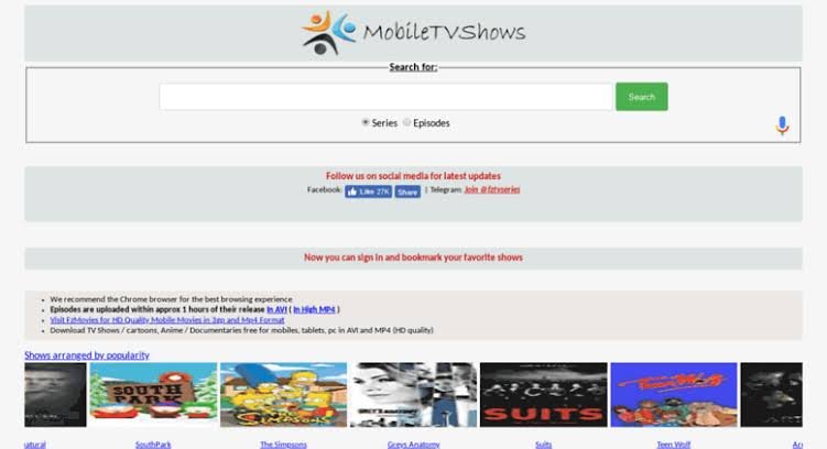 Download Movies, Cartoon, Anime, Manga, Series On MobileTVshows